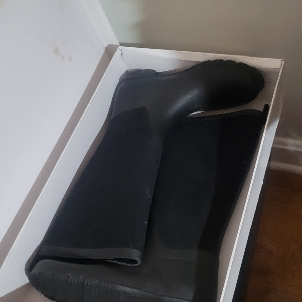 Black Women's Rain Boots - Corduroy